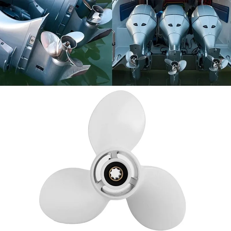 63V-45947-00-EL Outboard Propeller For Yamaha 9-1/4 x 8 Screw 3 Blade 8 Spline Tooth Aluminum Alloy For 9.9-15HP Boat Motors
63V-45947-00-EL Outboard Propeller For Yamaha 9-1/4 x 8 Screw 3 Blade 8 Spline Tooth Aluminum Alloy For 9.9-15HP Boat Motors
