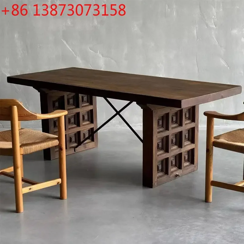 American retro style solid wood desk designer rectangular desk living room solid wood dining table
American retro style solid wood desk designer rectangular desk living room solid wood dining table