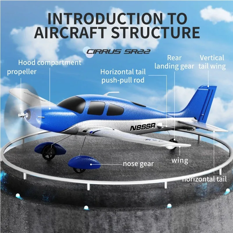 580 Remote Control Aircraft Four-Channel SR22 Fixed-Wing Glider Brushless Motor Aviation Model Toy Gift for Children
580 Remote Control Aircraft Four-Channel SR22 Fixed-Wing Glider Brushless Motor Aviation Model Toy Gift for Children