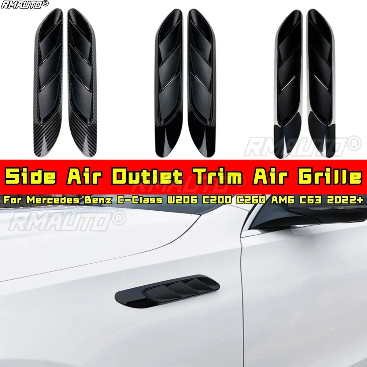 For Mercedes Benz C-Class W206 C200 C260 AMG C63 2022+ Body Kit Side Air Outlet Trim Air Grille Leaves Board Modification Part
For Mercedes Benz C-Class W206 C200 C260 AMG C63 2022+ Body Kit Side Air Outlet Trim Air Grille Leaves Board Modification Part