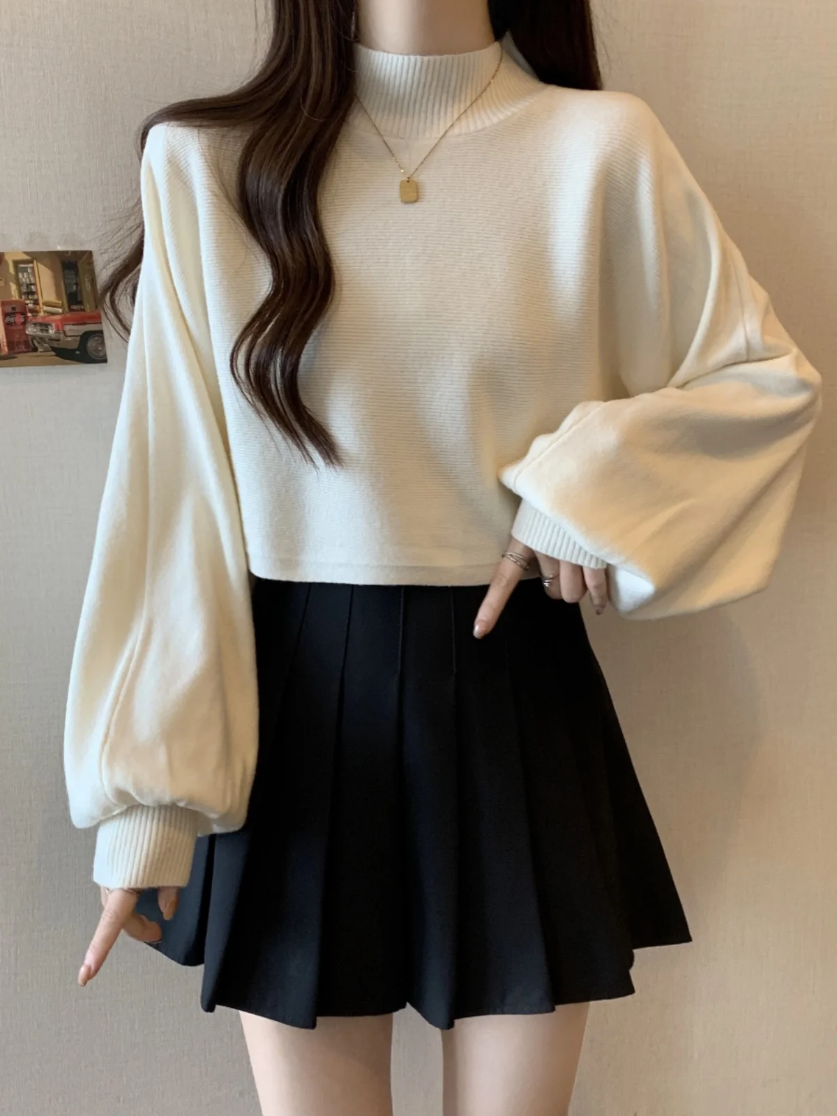 Slimming Knitted Base Shirt Women's Half High Collar Spring Autumn plus Size Beautiful Sweater Korean Style Loose Fit Cotton
Slimming Knitted Base Shirt Women's Half High Collar Spring Autumn plus Size Beautiful Sweater Korean Style Loose Fit Cotton