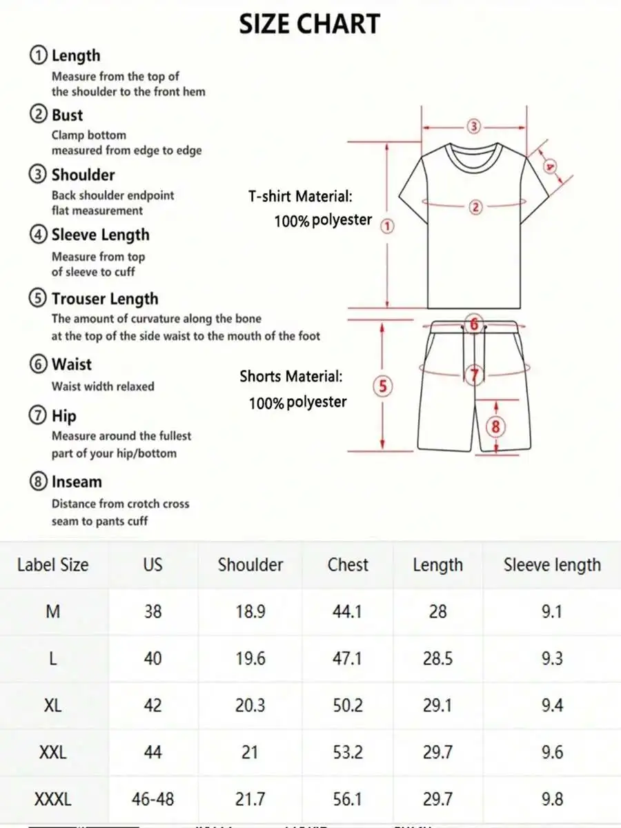 Mens Graphic Print T-Shirt And Shorts 2-Piece Set Casual Streetwear Summer Outfit
Mens Graphic Print T-Shirt And Shorts 2-Piece Set Casual Streetwear Summer Outfit