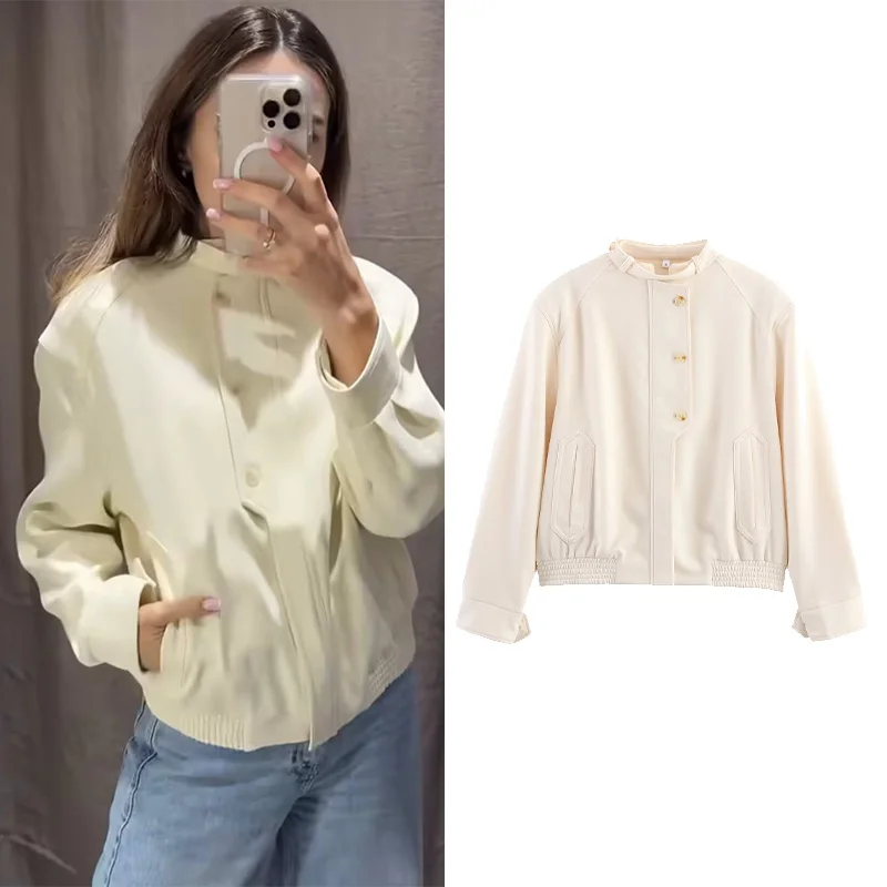 HipSeam Женская короткая куртка на пуговицах и молнии Осенняя мода с длинным рукавом и круглым вырезом с эластичным подолом Женские пальто Повседневные женские топы
HipSeam Женская короткая куртка на пуговицах и молнии Осенняя мода с длинным рукавом и круглым вырезом с эластичным подолом Женские пальто Повседневные женские топы