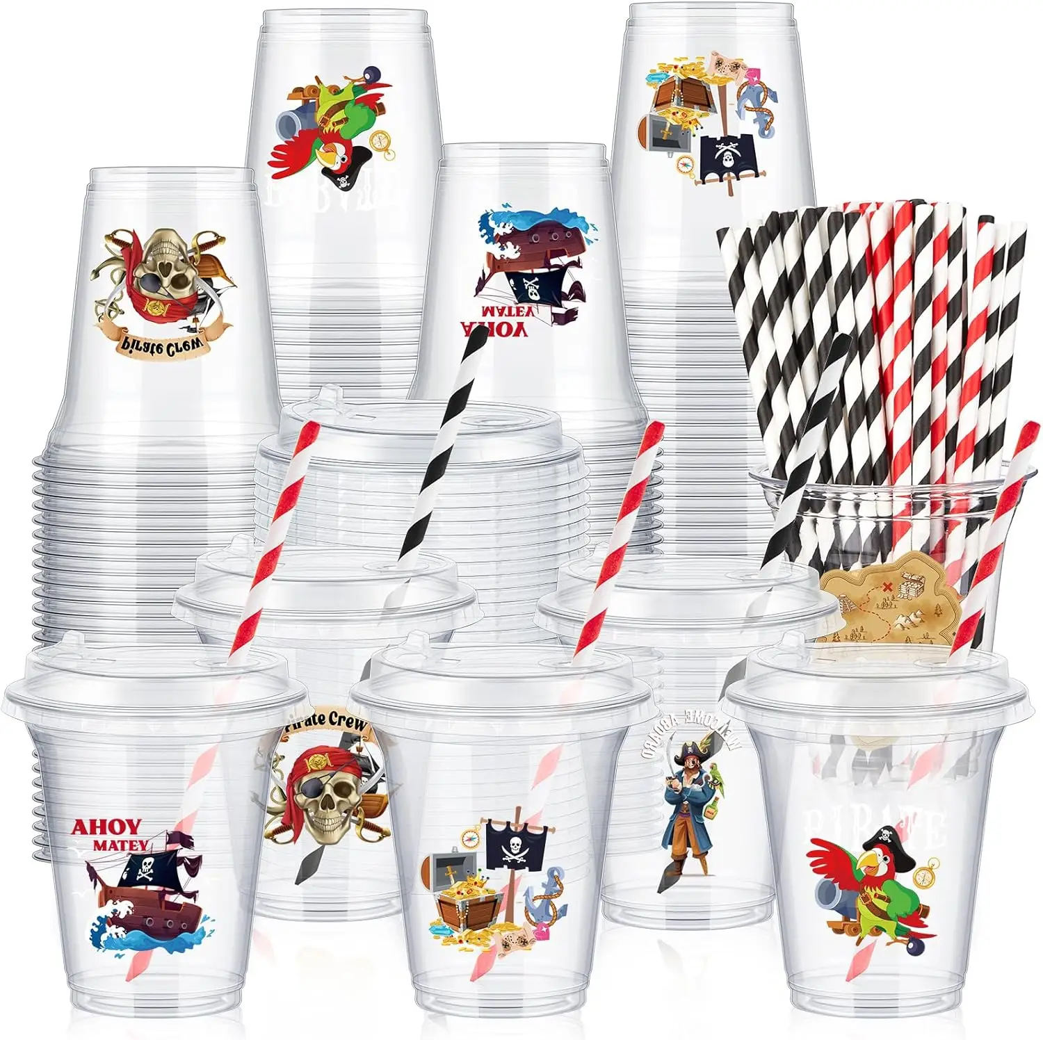 60 Sets Pirate Plastic Cups Bulk 14 oz Pirate Treasure Theme Party Favor Supplies Ice Coffee Disposable Clear Plastic Cu
60 Sets Pirate Plastic Cups Bulk 14 oz Pirate Treasure Theme Party Favor Supplies Ice Coffee Disposable Clear Plastic Cu
