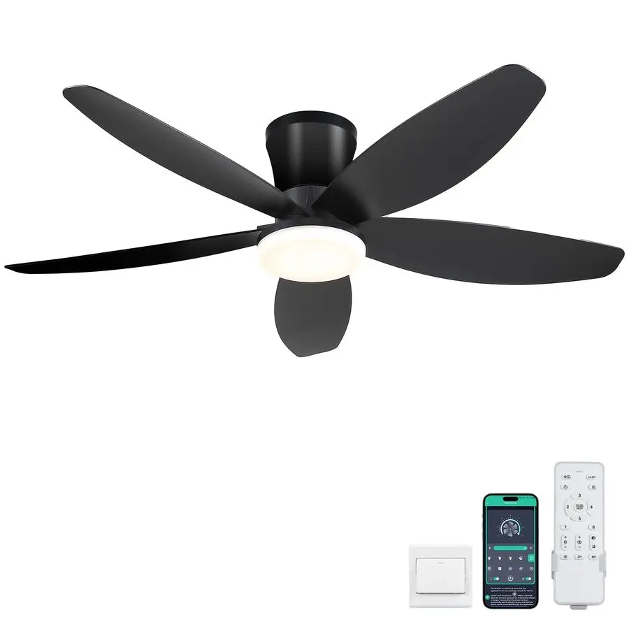 42 Ceiling Fans with LightsLow Profile Ceiling Fan with Light and Remote APP Control,Flush Mount,DC Reversible,LED Dimmable Bla
42 Ceiling Fans with LightsLow Profile Ceiling Fan with Light and Remote APP Control,Flush Mount,DC Reversible,LED Dimmable Bla