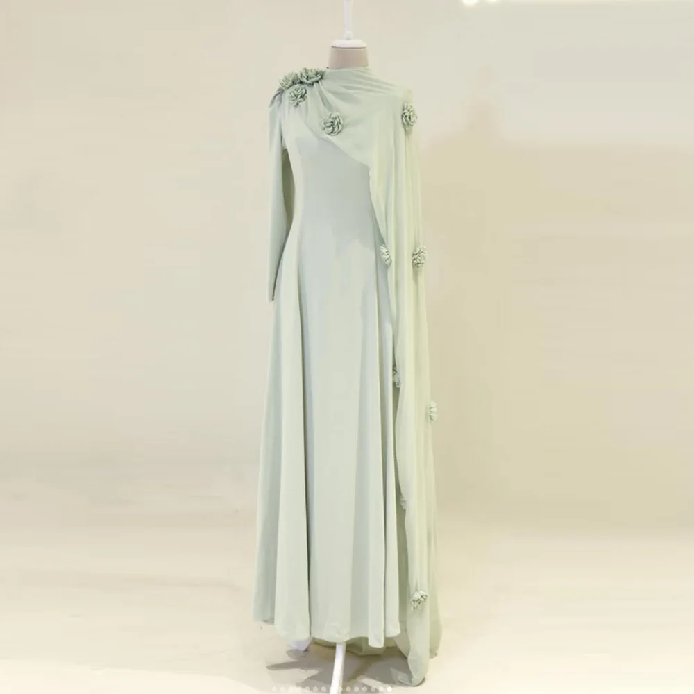 Customized A-Line High Neck Long Sleeve Prom Dress 3D Flower Detachable Shawl vestidos de noche Evening Dresses 2026
Customized A-Line High Neck Long Sleeve Prom Dress 3D Flower Detachable Shawl vestidos de noche Evening Dresses 2026