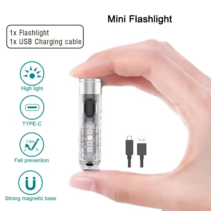 Mini Keychain Light Portable Super Bright LED USB Rechargeable Flashlight High Power Waterproof Camping Long Range Torch Lamp
Mini Keychain Light Portable Super Bright LED USB Rechargeable Flashlight High Power Waterproof Camping Long Range Torch Lamp