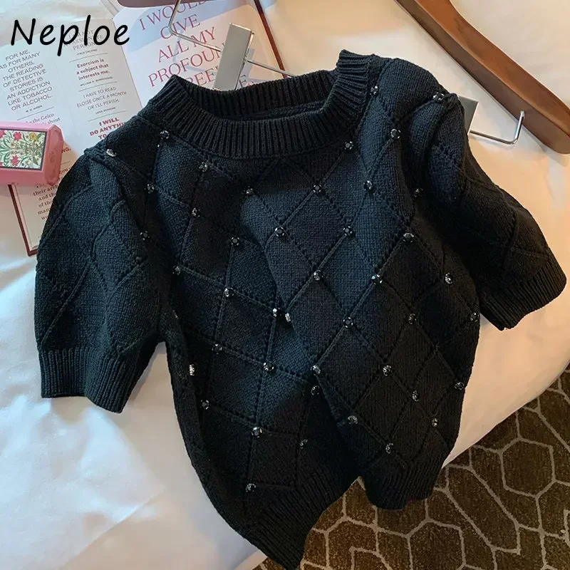 Neploe Puff Sleeve O-Neck T-Shirts Summer 2025 Hollow Out Solid Color Knitted Tops Femme French Premium Elegant Simple Tees
Neploe Puff Sleeve O-Neck T-Shirts Summer 2025 Hollow Out Solid Color Knitted Tops Femme French Premium Elegant Simple Tees