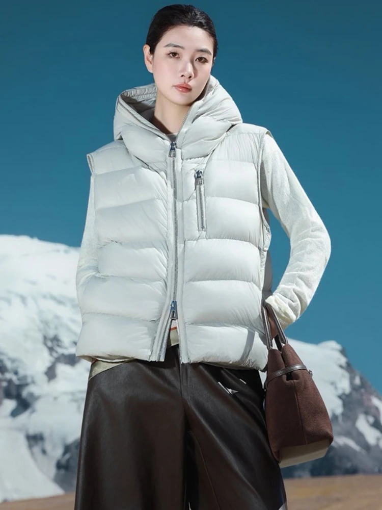 2025 New 90% White Duck Puffer Coat Women's Winter Hooded Thickened Warm Tank Fashion Casual Down Vest Outerwear
2025 New 90% White Duck Puffer Coat Women's Winter Hooded Thickened Warm Tank Fashion Casual Down Vest Outerwear