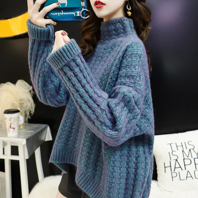 Women's Spring High Collar Sweater Retro Solid Color Knitted Top Casual Slimming Hoodie Korean Fashion Simple Women's Wear
Women's Spring High Collar Sweater Retro Solid Color Knitted Top Casual Slimming Hoodie Korean Fashion Simple Women's Wear