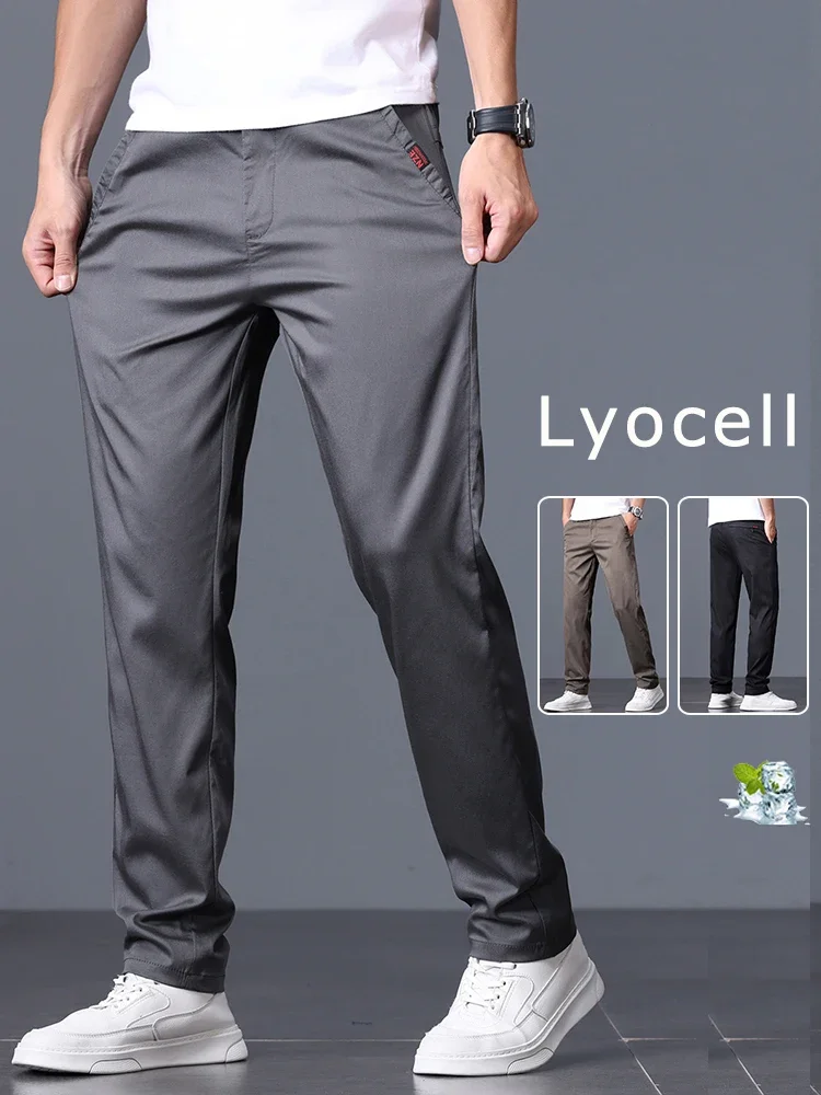Lyocell Thin Slim Pants Men's Korean Fashion Breathable Business Brand Casual Baggy Pants Wide Straight Trousers
Lyocell Thin Slim Pants Men's Korean Fashion Breathable Business Brand Casual Baggy Pants Wide Straight Trousers