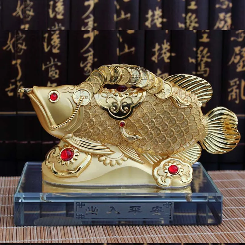 GOOD Good luck Dragon golden Fish Wealth Arowana HOME OFFICE BAR Recruit wealth bring wealth money FENG SHUI statue
GOOD Good luck Dragon golden Fish Wealth Arowana HOME OFFICE BAR Recruit wealth bring wealth money FENG SHUI statue