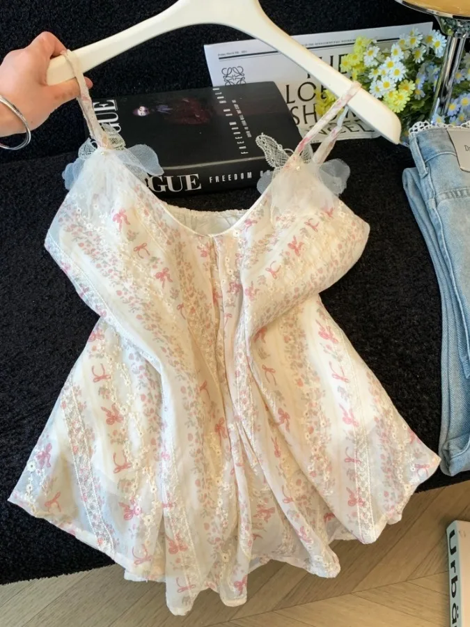 Korean Sweet V-Neck Net Sleeveless Vest Dress Women Summer Holiday Floral Design Loose Top Trendy Cotton Polyester ...
Korean Sweet V-Neck Net Sleeveless Vest Dress Women Summer Holiday Floral Design Loose Top Trendy Cotton Polyester ...
