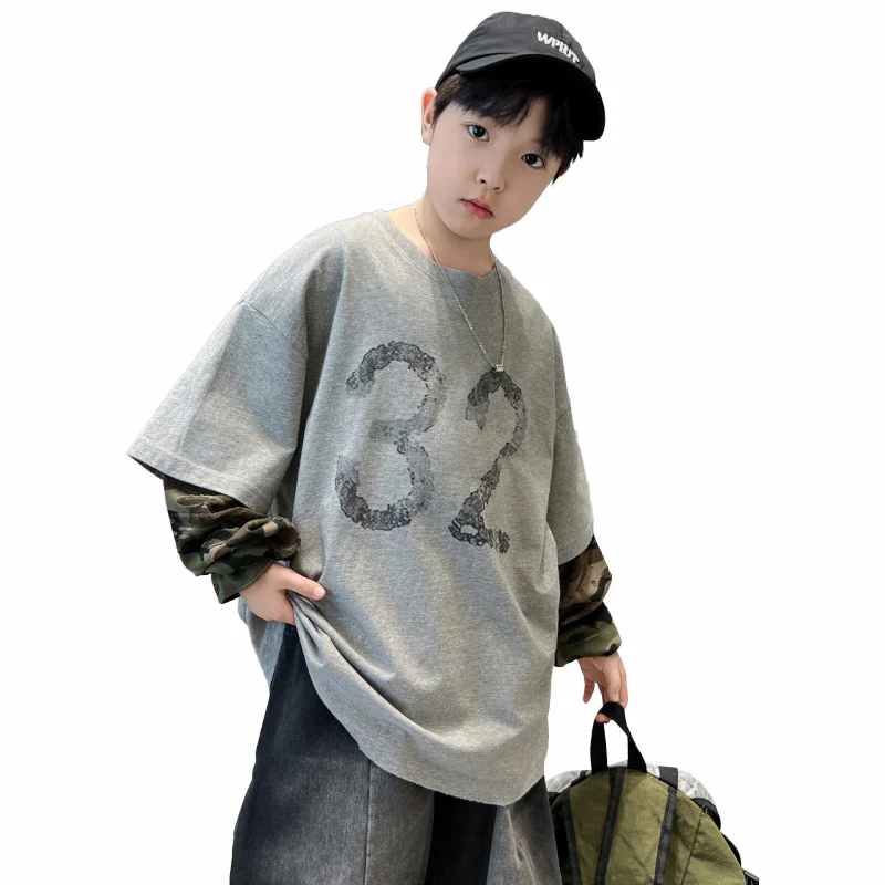 Kids Designer Spring Letter Tshirt With Double Sleeve For Boy Fashion Cotton Fall T-shirt Teens Child Trendy Streetwear Costume
Kids Designer Spring Letter Tshirt With Double Sleeve For Boy Fashion Cotton Fall T-shirt Teens Child Trendy Streetwear Costume