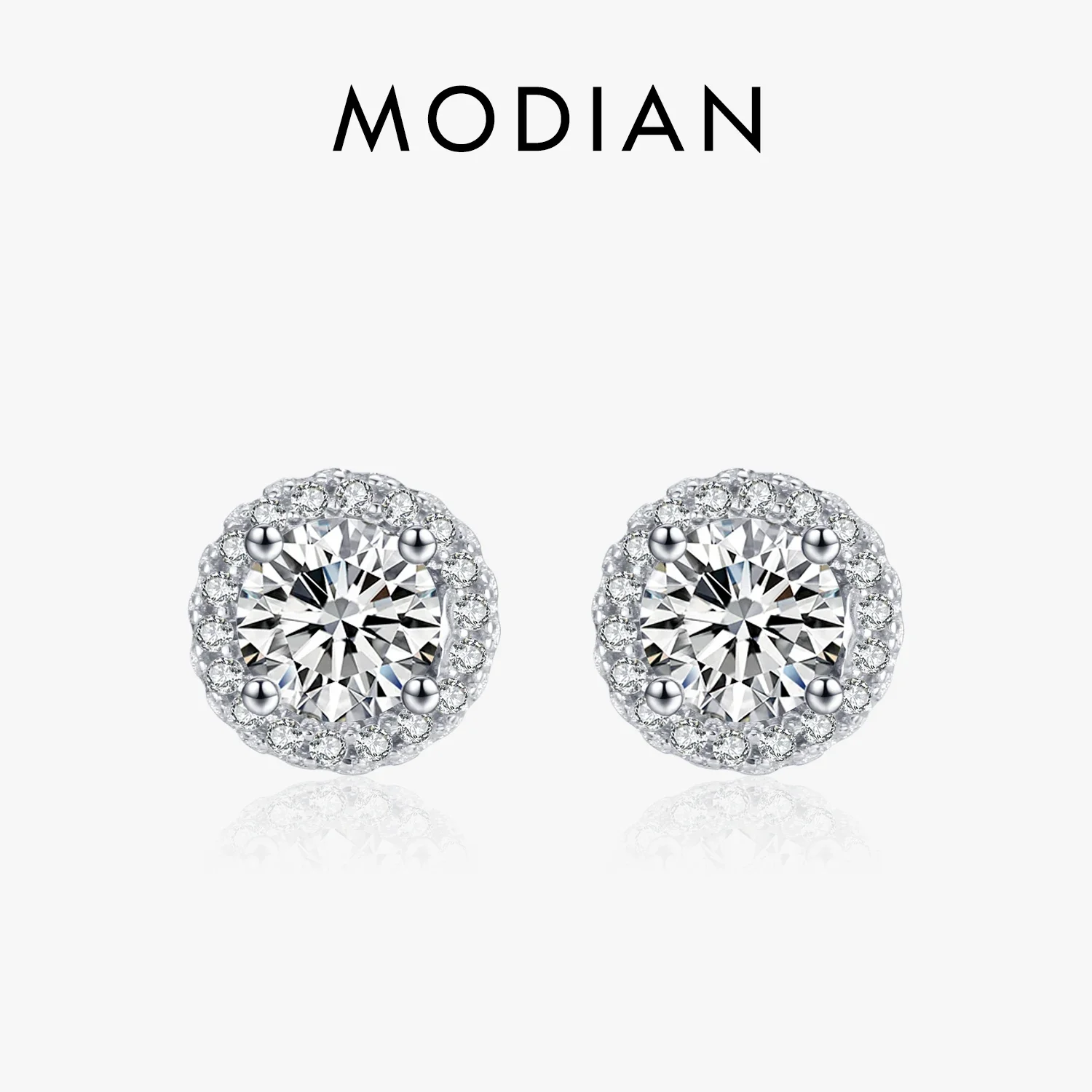 Modian Real 925 Sterling Silver Luxury Simple Cubic Zirconia Stud Earrings for Women Round CZ Wedding Statement Jewelry Gifts
Modian Real 925 Sterling Silver Luxury Simple Cubic Zirconia Stud Earrings for Women Round CZ Wedding Statement Jewelry Gifts