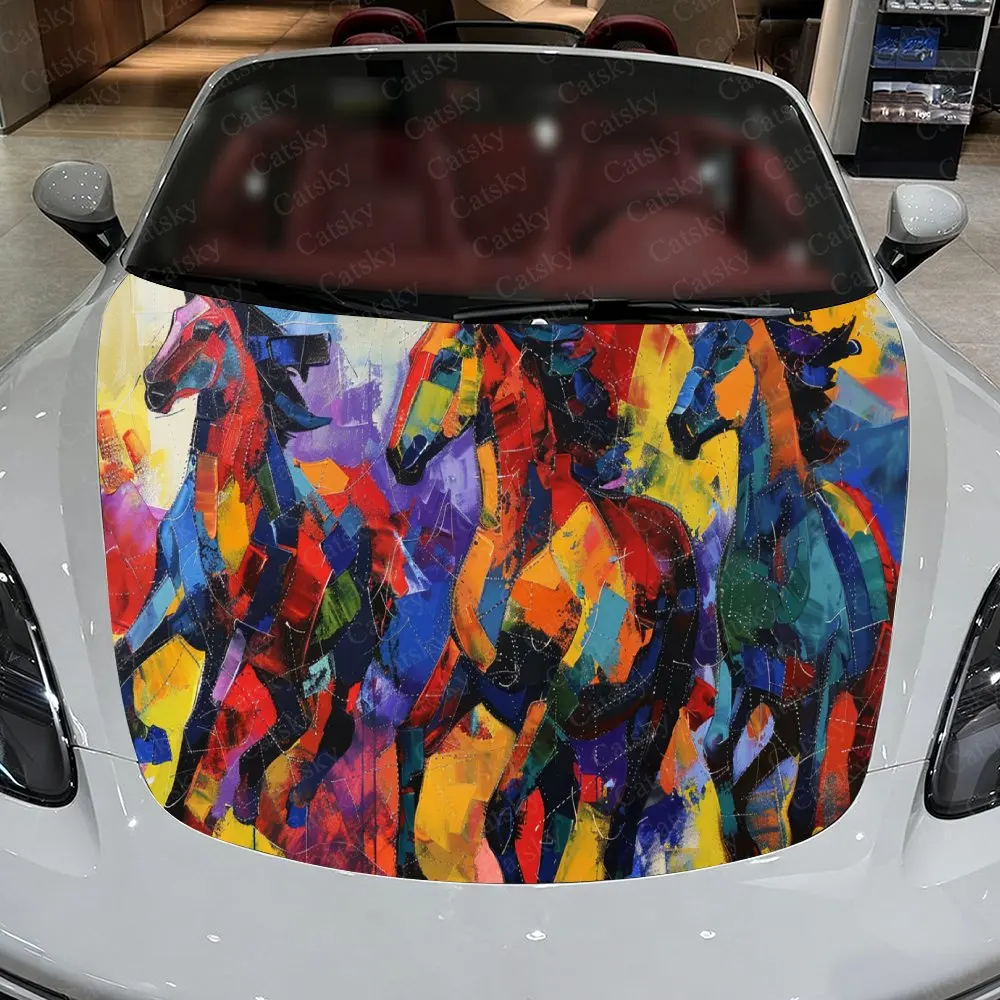 Impressive Colorful Abstract Horse Car Hood Stickers - Self-Adhesive, Waterproof and Durable Vinyl Wrap, Decorate And Protect Yo
Impressive Colorful Abstract Horse Car Hood Stickers - Self-Adhesive, Waterproof and Durable Vinyl Wrap, Decorate And Protect Yo