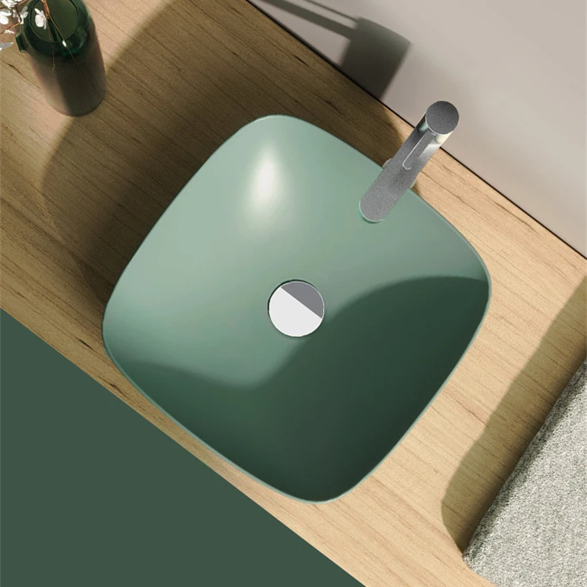 Semi Embedded Household Matte Green Sink Nordic Style Hotel Restaurant Washbasin Minimalist and Modern Bathroom Ceramic Basin
Semi Embedded Household Matte Green Sink Nordic Style Hotel Restaurant Washbasin Minimalist and Modern Bathroom Ceramic Basin
