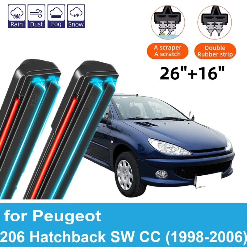2PCS Car Wiper Blades for 1998-2006 Peugeot 206 Hatchback SW CC Front Windscreen Windshield Double Rubber Accessories 2005 2006
2PCS Car Wiper Blades for 1998-2006 Peugeot 206 Hatchback SW CC Front Windscreen Windshield Double Rubber Accessories 2005 2006
