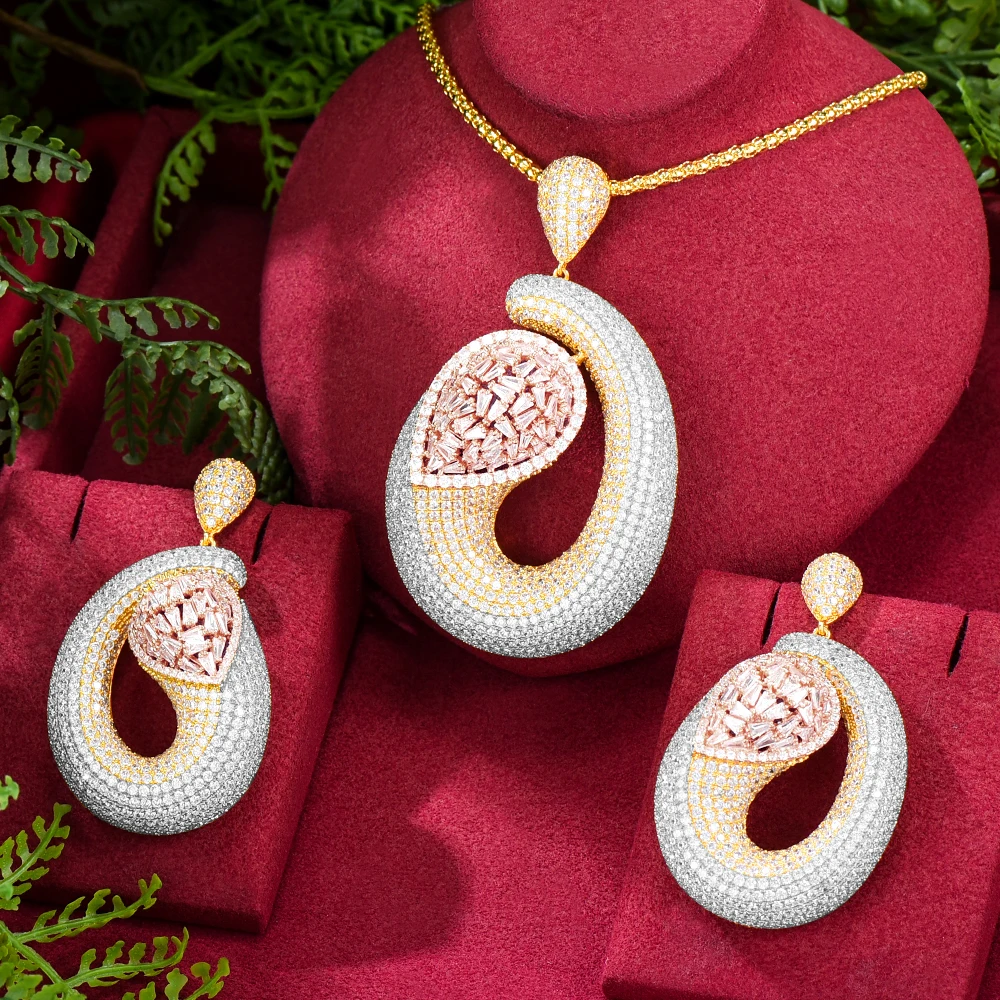 GODKI Big Fashion Luxury Waterdrop African Jewelry Sets For Women Wedding Party Full Zircon Dubai Bridal Necklace Earring
GODKI Big Fashion Luxury Waterdrop African Jewelry Sets For Women Wedding Party Full Zircon Dubai Bridal Necklace Earring