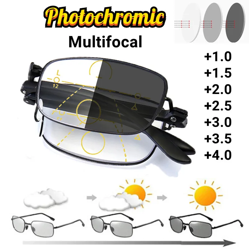 Luxury Progressive Photochromic Reading Glasses Anti Blue Light Multifocal Men Women Folding Presbyopia Eyeglasses +1.0 To +4.0
Luxury Progressive Photochromic Reading Glasses Anti Blue Light Multifocal Men Women Folding Presbyopia Eyeglasses +1.0 To +4.0