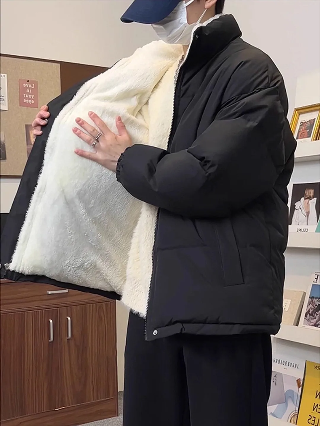 Thickened Men's Cotton Jacket Fleece Lined Stand Collar Warmth Youth Fashion Winter Outerwear Standard Fit Long Sleeve Pure C...
Thickened Men's Cotton Jacket Fleece Lined Stand Collar Warmth Youth Fashion Winter Outerwear Standard Fit Long Sleeve Pure C...