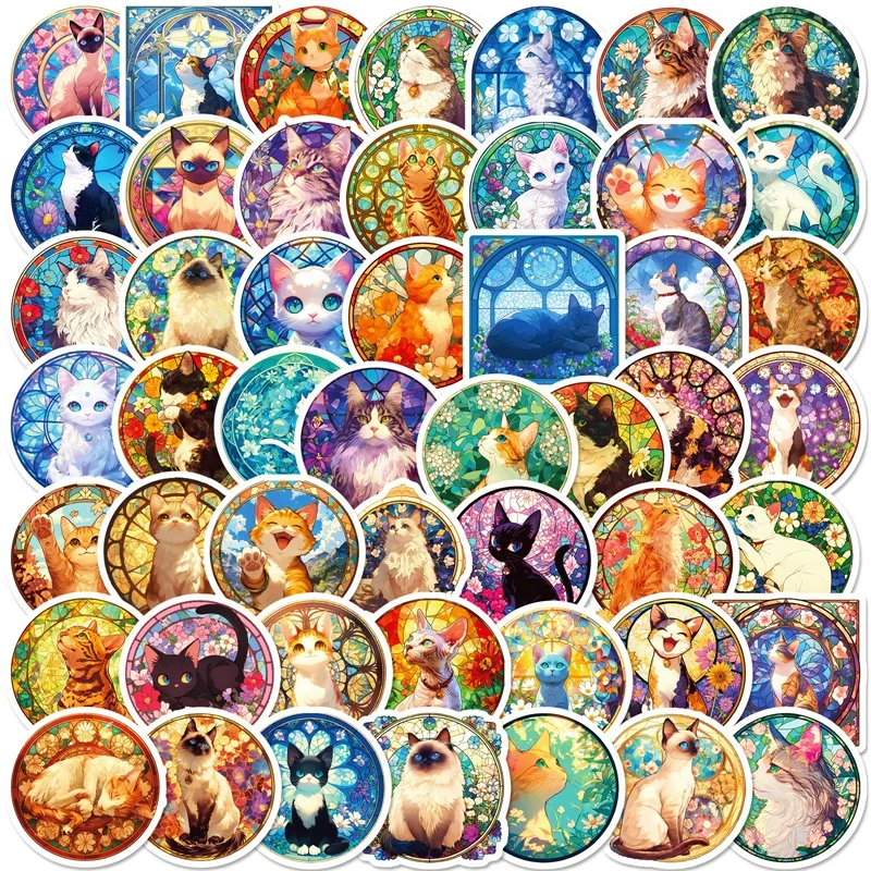 10/30/50PCS Kawaii Glass Cat Sticky PVC Sticker Aesthetic Stationery DIY Decoration Scrapbooking School Supplies for Kids
10/30/50PCS Kawaii Glass Cat Sticky PVC Sticker Aesthetic Stationery DIY Decoration Scrapbooking School Supplies for Kids