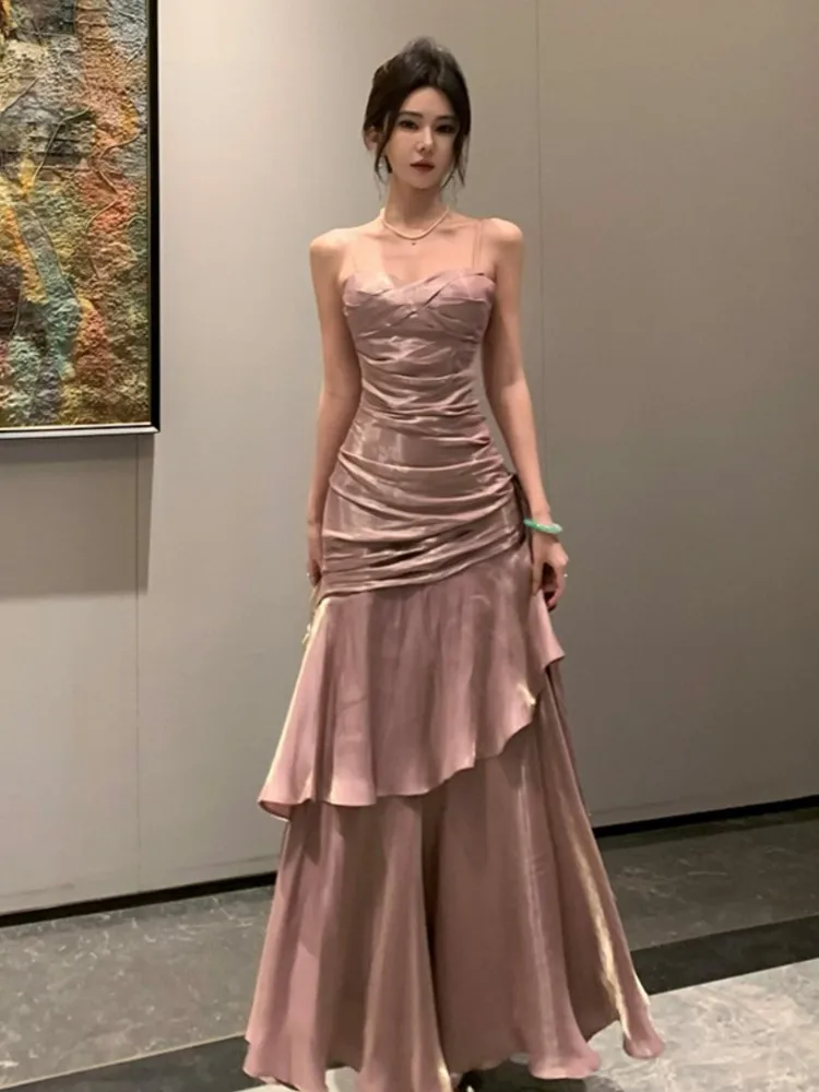 Women's Ruffle Spaghetti Strapless Dresse Elegant Graduation Wedding Evening Party Dresses Summer Slim Waist Casual Vestidos
Women's Ruffle Spaghetti Strapless Dresse Elegant Graduation Wedding Evening Party Dresses Summer Slim Waist Casual Vestidos