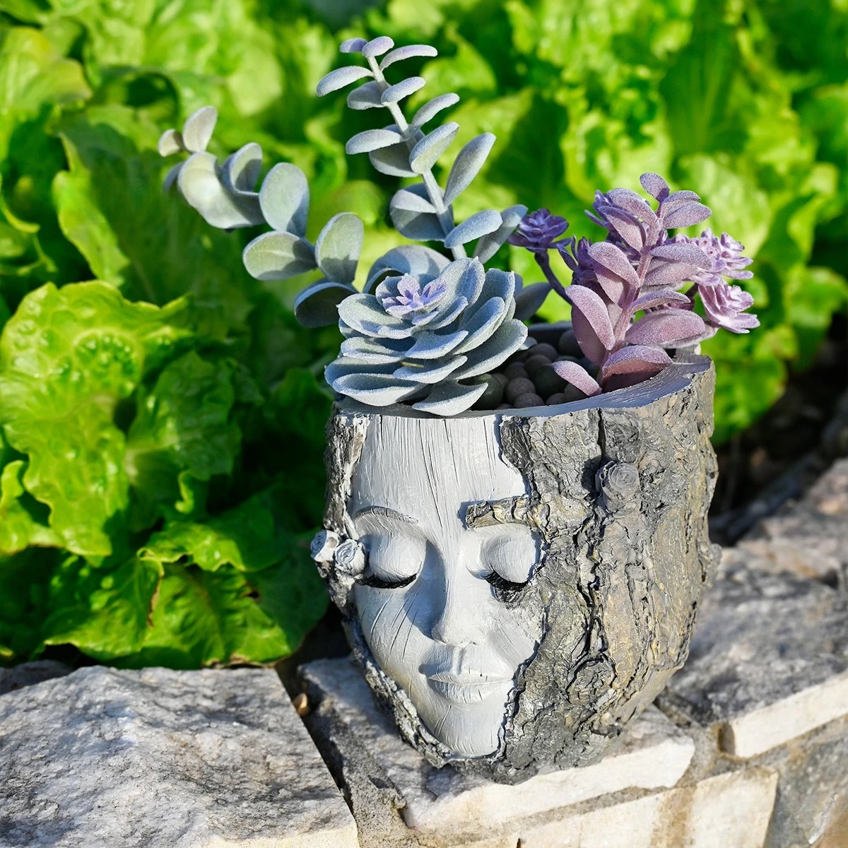 Art Funny Girl Face Flowerpot Handmade Waterproof Tree Stump Girl Pot Resin Crafts Figure Planter Living Room Decoration
Art Funny Girl Face Flowerpot Handmade Waterproof Tree Stump Girl Pot Resin Crafts Figure Planter Living Room Decoration