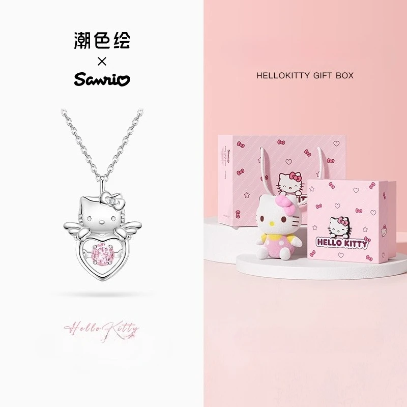 Genuine Trendy Painted Co-branded HelloKitty Love Angel Necklace Sterling Silver Girls Anime Accessories
Genuine Trendy Painted Co-branded HelloKitty Love Angel Necklace Sterling Silver Girls Anime Accessories