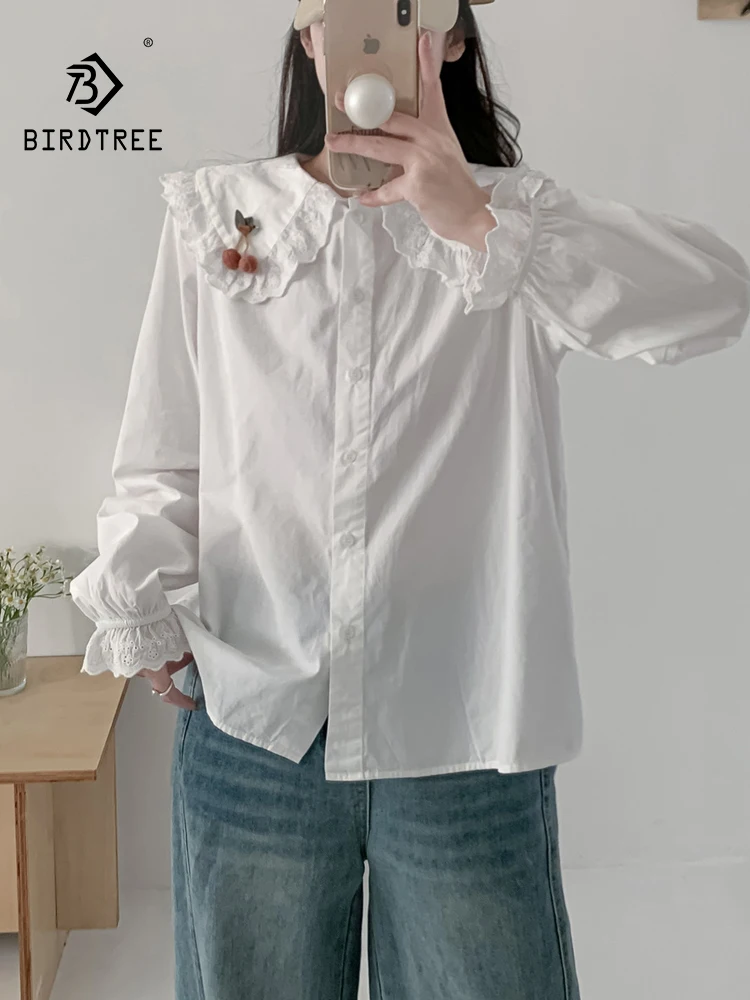New 2026 Spring Women Cotton Long Sleeve Shirt, Peter Pan Collar 3D Cherry, Mori Girl Sweet Age Reduction Loose Blouse T61751CC
New 2026 Spring Women Cotton Long Sleeve Shirt, Peter Pan Collar 3D Cherry, Mori Girl Sweet Age Reduction Loose Blouse T61751CC