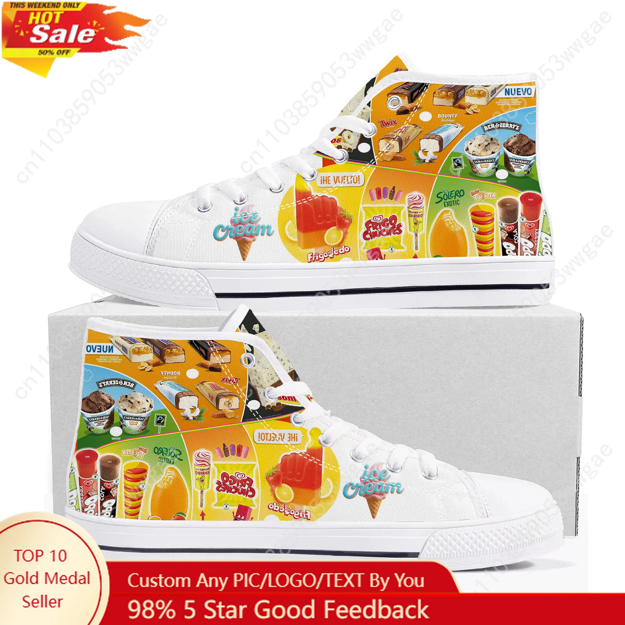 Ice Cream High Top Sneakers Mens Womens Teenagers High Quality Canvas Sneakers Comfortable Casual Couple Shoes Customized Shoes
Ice Cream High Top Sneakers Mens Womens Teenagers High Quality Canvas Sneakers Comfortable Casual Couple Shoes Customized Shoes