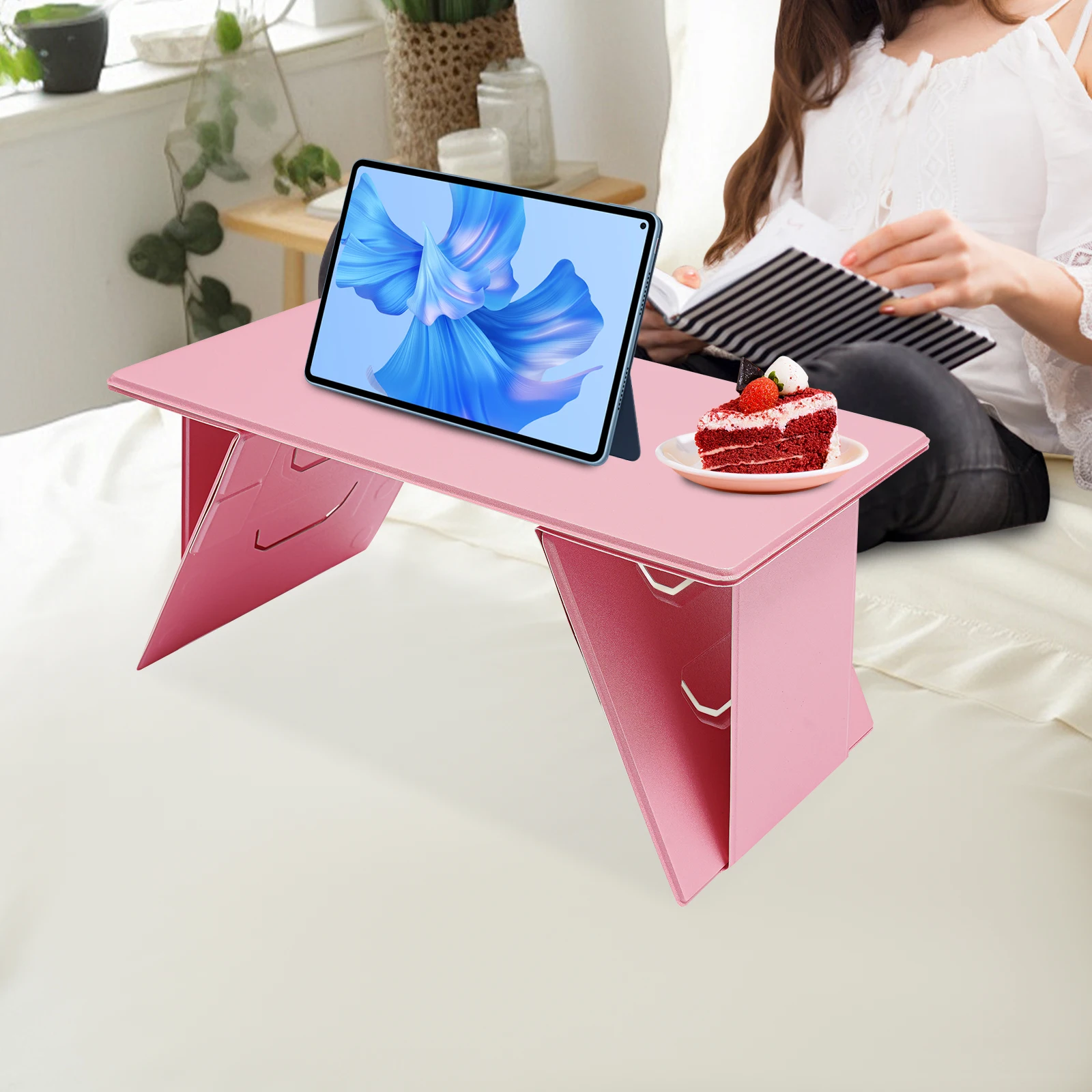 Portable Foldable Laptop Bed Desk, 5 Adjustable Angles & 2 Heights PU Material Folding Lap Table, 44 lbs Load Capacity Lightweight Laptop Stand for Bed Sofa Dorm
Portable Foldable Laptop Bed Desk, 5 Adjustable Angles & 2 Heights PU Material Folding Lap Table, 44 lbs Load Capacity Lightweight Laptop Stand for Bed Sofa Dorm