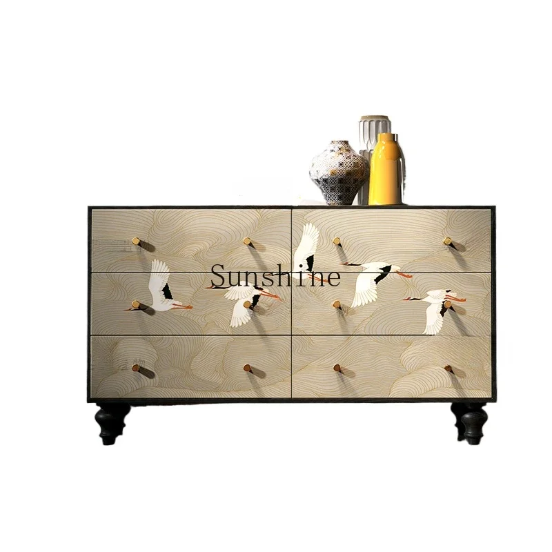 French retro crane picture six chest cabinet living room decoration storage drawer cabinet
French retro crane picture six chest cabinet living room decoration storage drawer cabinet