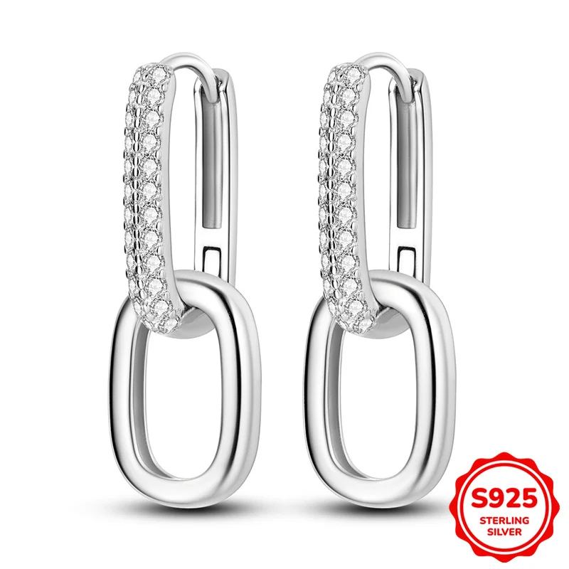 100% 925 Sterling Silver Earrings Women Shining U-shaped Double Ring Hoop Earrings For Anniversary Wedding Jewelry Gifts
100% 925 Sterling Silver Earrings Women Shining U-shaped Double Ring Hoop Earrings For Anniversary Wedding Jewelry Gifts
