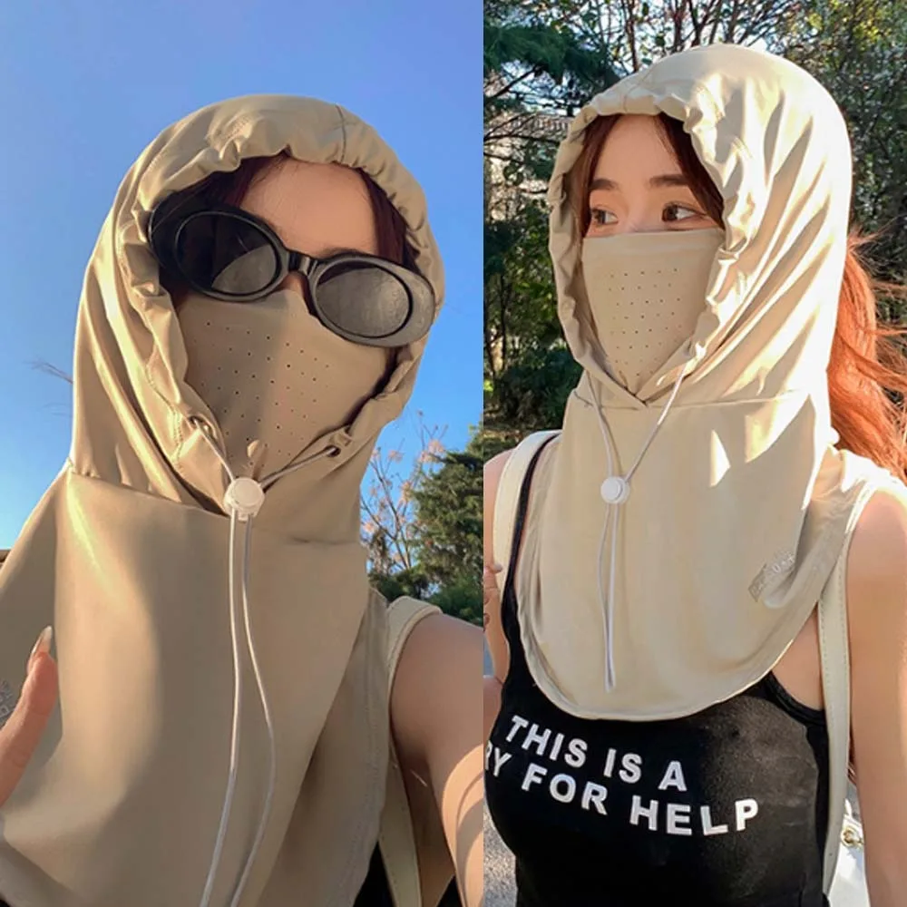 Ice Silk Anti-UV Balaclava Hat Breathable Thin Sunscreen Hat With Mask Shawl Face-kini Small Hole Face Sun Protection hat
Ice Silk Anti-UV Balaclava Hat Breathable Thin Sunscreen Hat With Mask Shawl Face-kini Small Hole Face Sun Protection hat