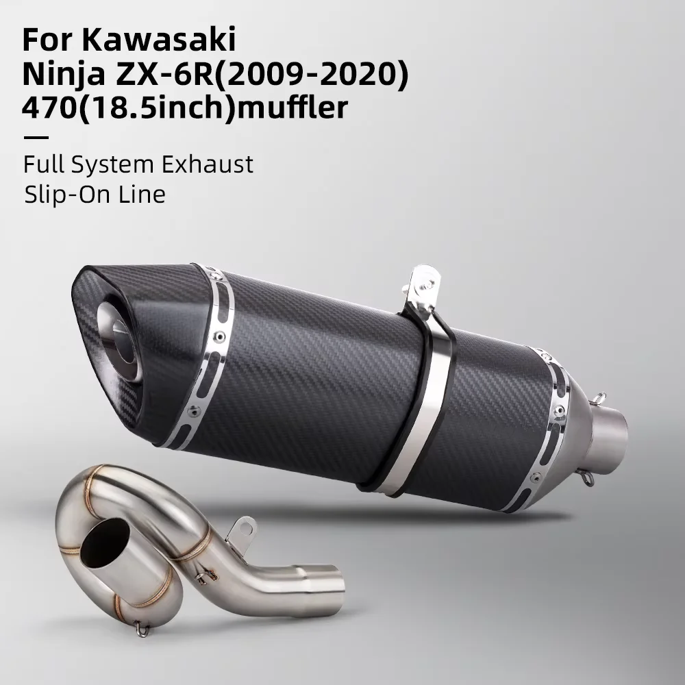 Slip On For Kawasaki ZX6R 2009-2020 Motorcycle Exhaust System Carbon Muffler Tail Tube with Escape Roundabout Mid Pipe
Slip On For Kawasaki ZX6R 2009-2020 Motorcycle Exhaust System Carbon Muffler Tail Tube with Escape Roundabout Mid Pipe