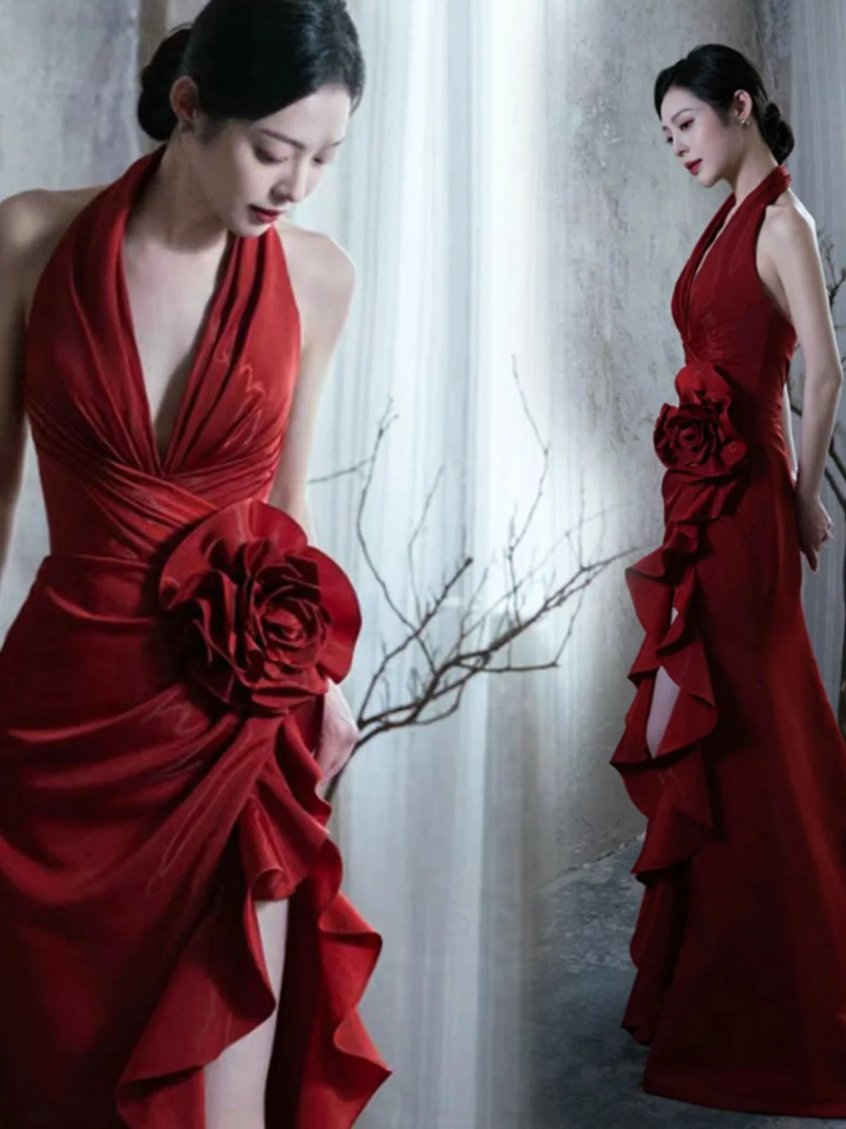 Red Hanging Neck Wedding Dress New Bride Marriage Toasting Costume Engagement Party Performance Host Wedding Dress 19898
Red Hanging Neck Wedding Dress New Bride Marriage Toasting Costume Engagement Party Performance Host Wedding Dress 19898