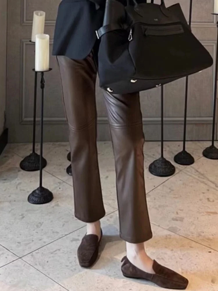 Ele eepskin Leather Pants High Waist Casual Versatile Commute Sle Slimming Nine-Piece Women's Faion Spring 2026
Ele eepskin Leather Pants High Waist Casual Versatile Commute Sle Slimming Nine-Piece Women's Faion Spring 2026