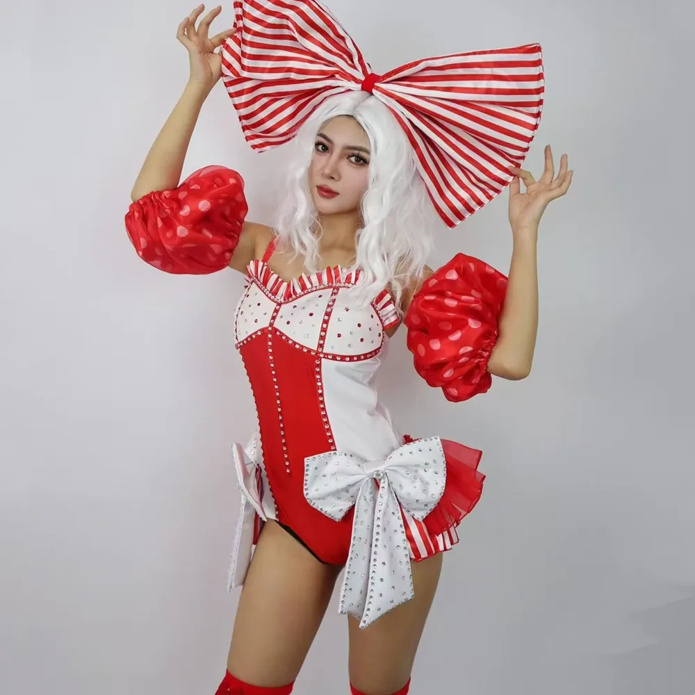 Sexy Stage Show Bow Crystal Bodysuit Headgear Dance Costume Christmas Party Festival Clothing DJ Gogo Dancer Performance Clothes
Sexy Stage Show Bow Crystal Bodysuit Headgear Dance Costume Christmas Party Festival Clothing DJ Gogo Dancer Performance Clothes