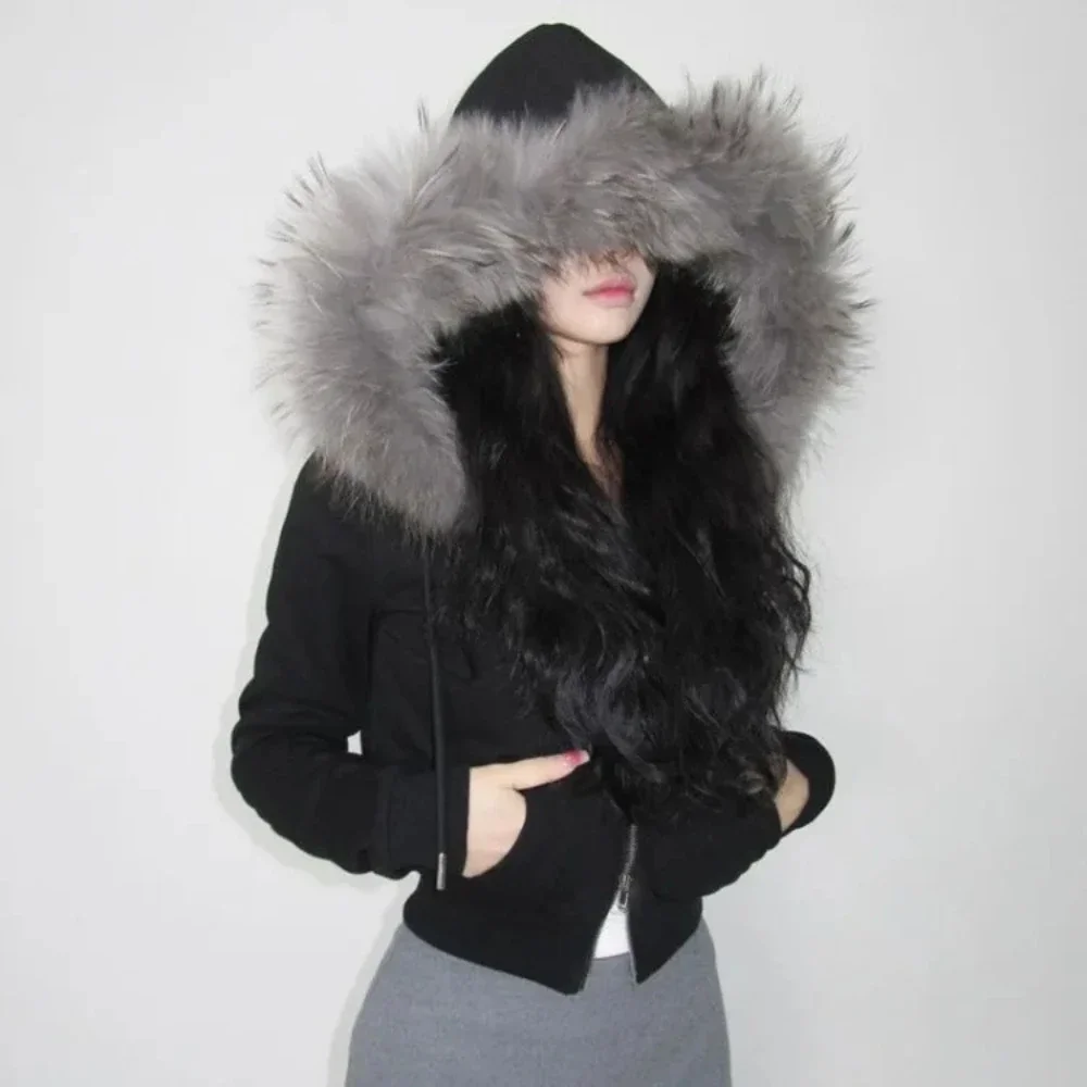 Letter Embroidery Fur Patchwork Hooded Sweatshirt Autumn Winter New All-match Tops Mujer Y2k Long Sleeve Slim Fit Coat Women
Letter Embroidery Fur Patchwork Hooded Sweatshirt Autumn Winter New All-match Tops Mujer Y2k Long Sleeve Slim Fit Coat Women