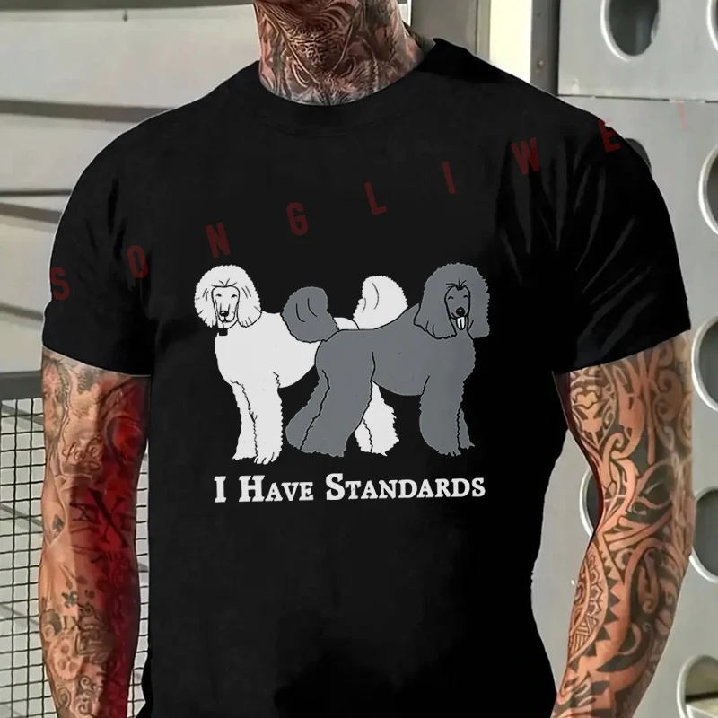I HAVE STANDARDS Dog Creative Print Motorcycle T-Shirt Men's Summer Casual Fashion Short Sleeve Tshirt Tops Tee
I HAVE STANDARDS Dog Creative Print Motorcycle T-Shirt Men's Summer Casual Fashion Short Sleeve Tshirt Tops Tee