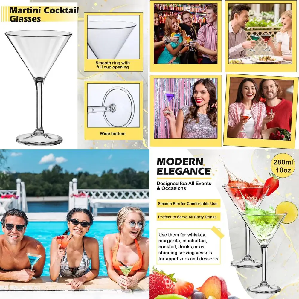 Set of 20 Disposable 10 oz Clear Plastic Martini Glasses with Stems for Cocktails, Home Bar, Weddings, and Parties
Set of 20 Disposable 10 oz Clear Plastic Martini Glasses with Stems for Cocktails, Home Bar, Weddings, and Parties