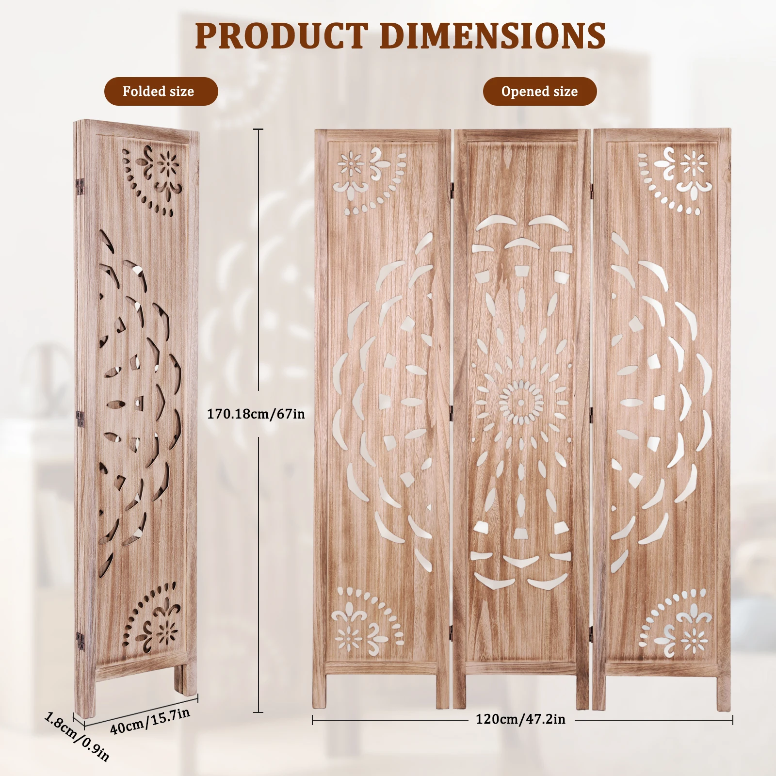 66.9 Inch Wood Room Divider Panel 3 Panels Wall Divider for Room Separation Room Partition for Privacy Home Office & Patio
66.9 Inch Wood Room Divider Panel 3 Panels Wall Divider for Room Separation Room Partition for Privacy Home Office & Patio