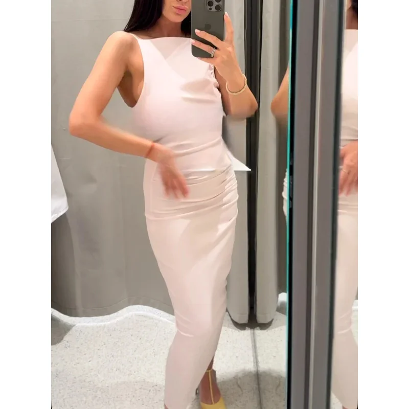Women's Slim Fit Pleated Party Holiday Dress Backless Elastic Suspender Style Summer New Fashion Design
Women's Slim Fit Pleated Party Holiday Dress Backless Elastic Suspender Style Summer New Fashion Design