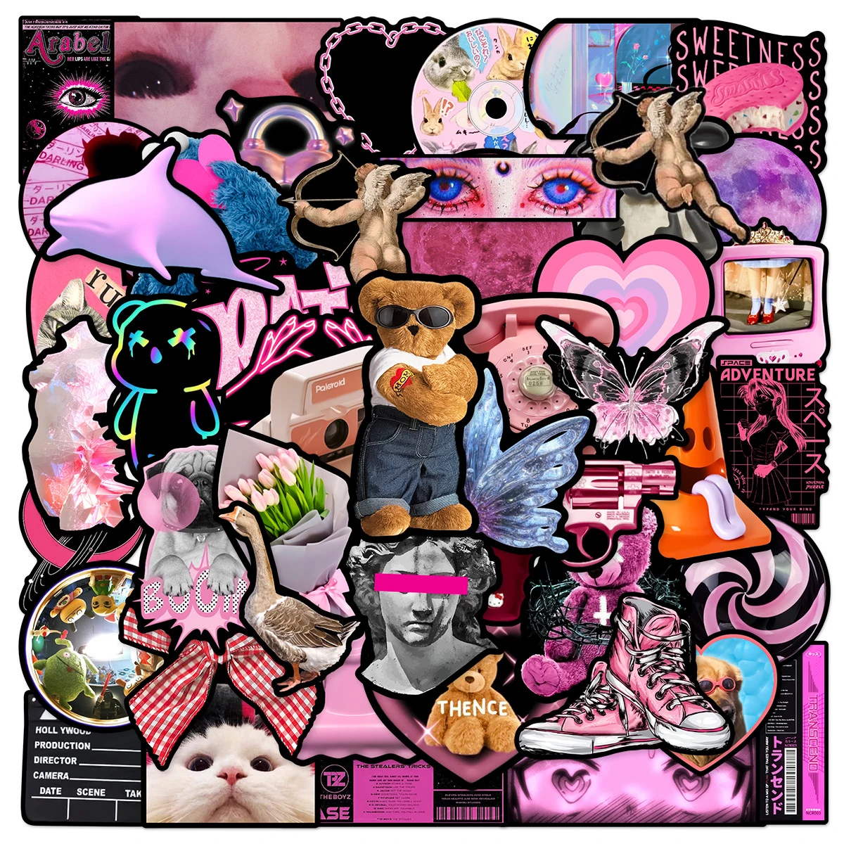 10/30/50Pcs Egirl Charm Y2K 90s Girl Stickers Black Ping for Phone Scrapbook Photo Album Notebook Diary Car Decals Sticker Gift
10/30/50Pcs Egirl Charm Y2K 90s Girl Stickers Black Ping for Phone Scrapbook Photo Album Notebook Diary Car Decals Sticker Gift
