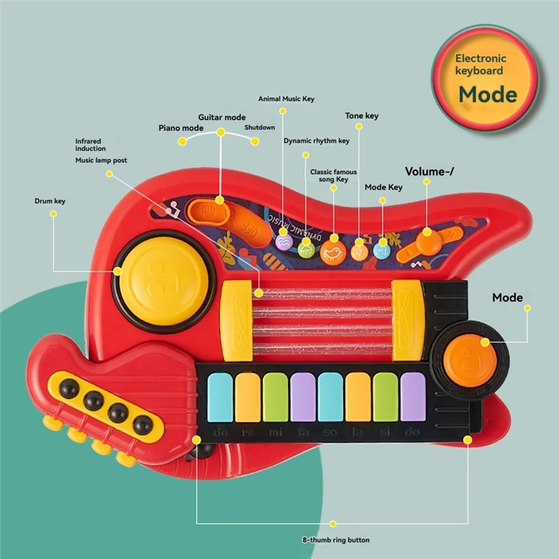 ABVL-Kids Guitar 3In1 Folding Musical Instrument Toddler Electronic Guitar Piano Drum Educational Toys Birthday Gift For Girl
ABVL-Kids Guitar 3In1 Folding Musical Instrument Toddler Electronic Guitar Piano Drum Educational Toys Birthday Gift For Girl