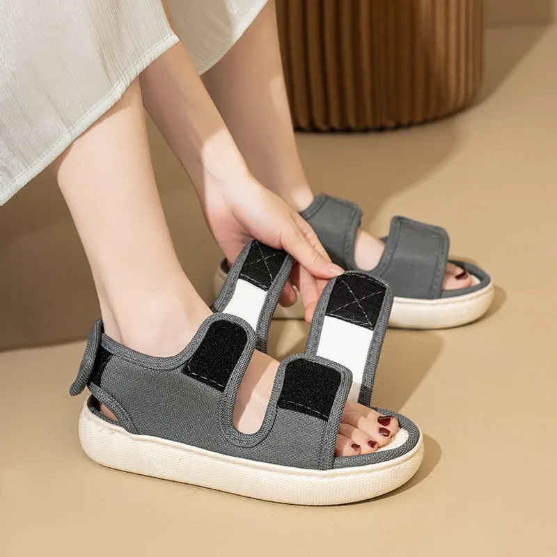 Maternity Slip-On Sandals with Magic Tape Adjustable Linen Post-Surgery Recovery Shoes for Swollen Feet And Bone Injuries
Maternity Slip-On Sandals with Magic Tape Adjustable Linen Post-Surgery Recovery Shoes for Swollen Feet And Bone Injuries