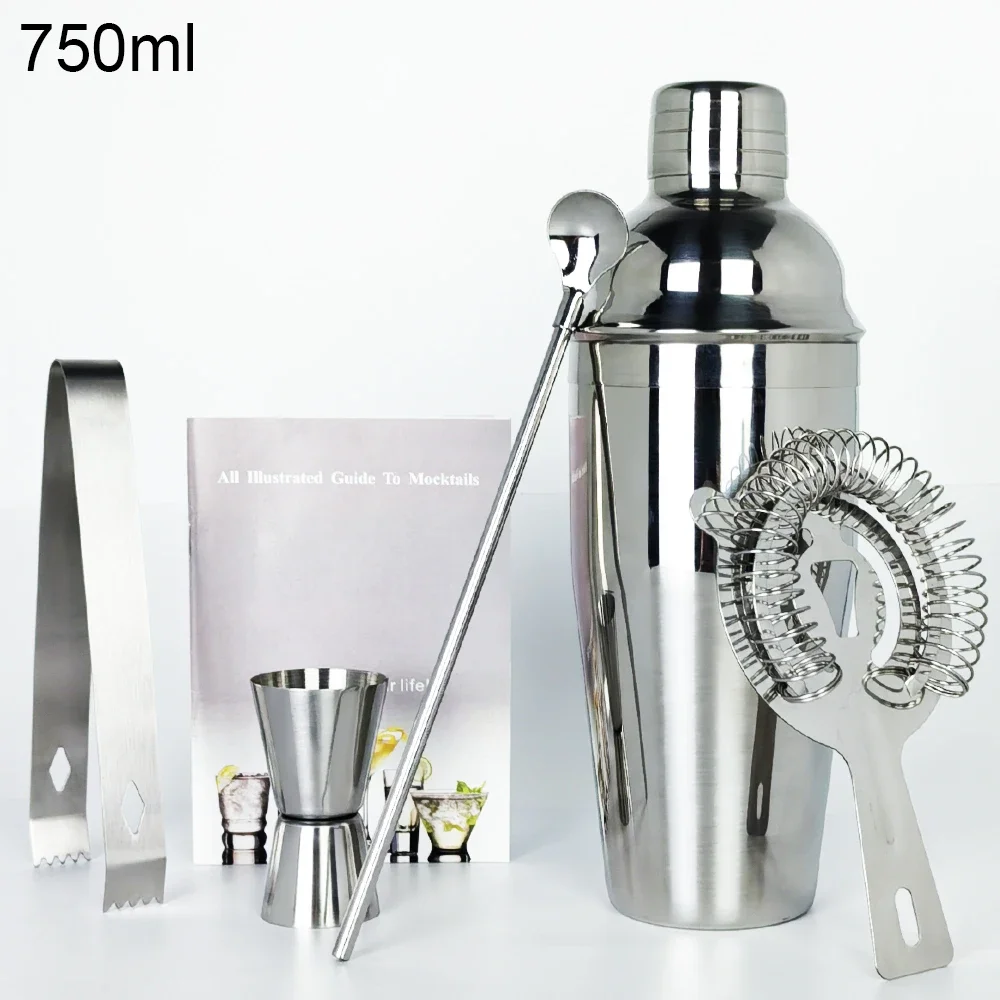5 Piece Cocktail Shaker Set 750ml, Bartender Kit Shakers with Recipe, Jigger Ice Tongs Strainer Straw Spoon Bottle stopper Corks
5 Piece Cocktail Shaker Set 750ml, Bartender Kit Shakers with Recipe, Jigger Ice Tongs Strainer Straw Spoon Bottle stopper Corks