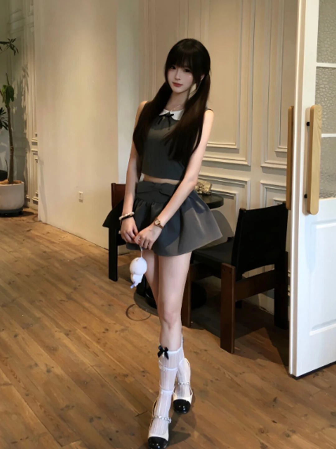 Korean Style Vest Top And Skirt Two-Piece Set Casual Breathable Summer Outfit Knot Mid-Rise Waist Pure Color
Korean Style Vest Top And Skirt Two-Piece Set Casual Breathable Summer Outfit Knot Mid-Rise Waist Pure Color