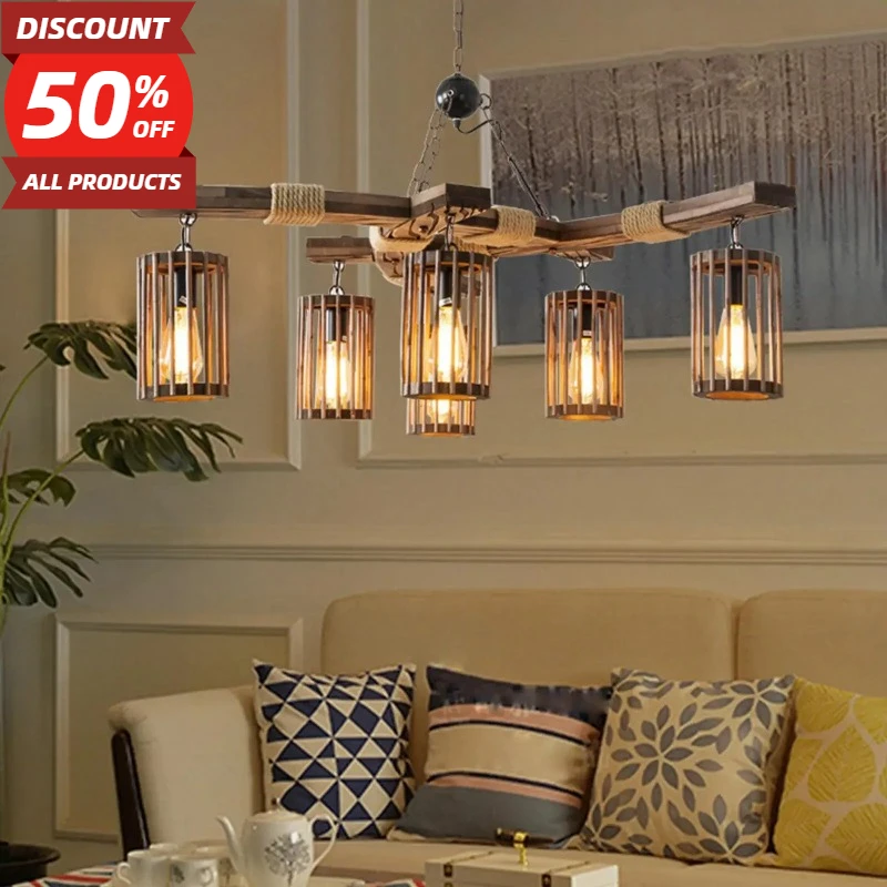 Vintage Industrial Style Vintage Wooden Chandelier Coffee Shop Lighting Fixtures Restaurant Bar Counter Lighting Fixtures
Vintage Industrial Style Vintage Wooden Chandelier Coffee Shop Lighting Fixtures Restaurant Bar Counter Lighting Fixtures